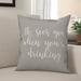 The Holiday Aisle® Fordwich He Sees You When You're Drinking Square Throw Pillow Polyester in Gray | 18 H x 18 W x 1.5 D in | Wayfair