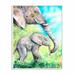 Isabelle & Max™ Nealon Cute Baby Elephant Family Watercolor Painting Wall Décor Wood in Brown | 18 H x 12 W x 0.5 D in | Wayfair