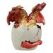 World Menagerie Cecilie Baby Wyrmling Two Headed Dragon Hydra Hatchling in Egg Figurine Resin in Red | 3.25 H x 2.75 W x 2.25 D in | Wayfair