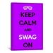 Winston Porter Jetter Keep Calm & Swag On - Graphic Art Print on Canvas Canvas | 18" H x 12" W x 0.75" D | Wayfair FA99E05BD67B491F8CC3D4FE60F143BC