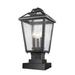 Saxon 3-Light Pier Mount Light Aluminium, Glass in Gray/Black Laurel Foundry Modern Farmhouse® | 18.5 H x 9 W x 9 D in | Wayfair