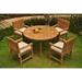 Rosecliff Heights Mya Round 4 - Person Teak Outdoor Dining Set Wood/Teak in Brown/White | 30.5 H x 52 W x 52 D in | Wayfair