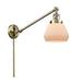 Longshore Tides Rivka 1 - Light Dimmable Plug-in Swing Arm Glass/Metal in Yellow/Brown | 25 H x 8 W x 35 D in | Wayfair