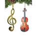 The Holiday Aisle® 2 Piece Violinist's Favorite Hanging Figurine Ornament Set Wood in Black/Brown/Orange | 5 H x 3 W x 1 D in | Wayfair