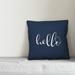 Etta Avenue™ Teen Felix Hello Indoor/Outdoor Throw Pillow Polyester in Blue/Navy | 18 H x 18 W x 1.5 D in | Wayfair