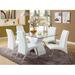 Orren Ellis Melillo 6 - Person Dining Set Glass/Upholstered/Metal in White | 59 H in | Wayfair C44B33981E1945F8BD2583A74744798D