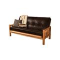 Anders Full 80" Futon & Mattress Faux Leather/Wood/Solid Wood in Brown Laurel Foundry Modern Farmhouse® | 37 H x 80 W x 31 D in | Wayfair