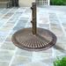 Longshore Tides Jaqueline Cast Iron Free Standing Umbrella Base Cast Iron in Brown/Gray | 20.3 H x 22.4 W x 22.4 D in | Wayfair NU5408