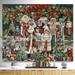 The Holiday Aisle® Santa Claus Family w/ Christmas Bear & Presents - Painting Print Wood/Metal in Brown | 30 H x 40 W x 0.78 D in | Wayfair