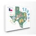 Ebern Designs Schmier Texas Landmarks & Flag Illustrated Map Wall Décor Canvas in Green | 24 H x 30 W x 1.5 D in | Wayfair