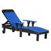 Ebern Designs Dicie Recliner Patio Chair Plastic in Blue/Black | 44 H x 33.25 W x 78 D in | Wayfair DA4B3D44DC0E403096FD53965EEC15EE