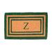 Charlton Home® Stansfield Handmade Rectangle Monogram Outdoor Door Mat Coir in Green/Brown | Rectangle 2'6" x 4' | Wayfair