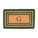 Charlton Home® Stansfield Handmade Rectangle Monogram Outdoor Door Mat Coir in Green/Brown | Rectangle 2'6" x 4' | Wayfair