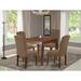 Winston Porter Borgey 4 - Person Rubberwood Solid Wood Dining Set Wood/Upholstered in Brown | 30 H in | Wayfair CCFBEAAC4BF3435E802E0C6BC0BD0E9D