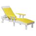 Ebern Designs Dicie Recliner Patio Chair Plastic in White/Yellow | 44 H x 33.25 W x 78 D in | Wayfair C58E770E93674A95A81AA979D1BCAEB4