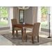 Winston Porter Leoma 3 Piece Solid Wood Dining Set Wood/Upholstered in Brown | 30 H in | Wayfair 195F426183ED499A993313B53E134E91