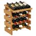 Symple Stuff Geis 16 Bottle Solid Wood Floor Wine Bottle Rack Wood/Solid Wood in Brown | 21 H x 17.625 W x 12.875 D in | Wayfair