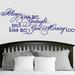 Charlton Home® Always Kiss Me Good Morning Too Wall Decal Vinyl in Blue | 22 H x 62 W in | Wayfair A30784ED76A9410EAAD2AA7D5EFBA9F5