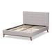 George Oliver Bembry Tufted Platform Bed Upholstered/Polyester in Gray/Brown | 45.87 H x 59.65 W x 80.81 D in | Wayfair