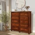 Darby Home Co Bulter Mule 10 Drawer Chest Wood in Brown | 56.75 H x 56.5 W x 18.5 D in | Wayfair 5A9C9A31247044D8B49755D2286B41FD