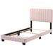 House of Hampton® Cushman Low Profile Standard Bed Upholstered/Polyester in Pink | 48 H x 59 W x 81 D in | Wayfair D5F604937B89413F9EBDDCF678AC0F73