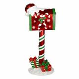 The Holiday Aisle® Mailbox w/ Post Included Plastic in Green/Red/White | 36 H x 16 W x 14 D in | Wayfair JR172240
