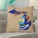 Ivy Bronx Mendell Michigan State Flag Pillow in, Spun Polyester/Euro Pillow Polyester/Polyfill blend in Blue | 26 H x 26 W in | Wayfair