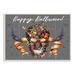 The Holiday Aisle® 'Happy Halloween Butterfly Skull w/ Ravens & Ribbon' Graphic Art Print Wood in Brown | 12 H x 18.5 W x 0.5 D in | Wayfair