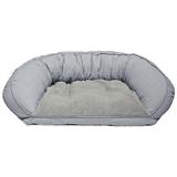 Tucker Murphy Pet™ Brunet Bolster Dog Bed Polyester/Memory Foam/Synthetic Material/Cotton in Gray | 9.5 H x 33 W x 26.5 D in | Wayfair