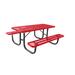 Latitude Run® Outdoor Picnic Table Metal in Red/Black | 30 H x 72 W x 70 D in | Wayfair D4FC023E7F134267B38A28B48EDB7033