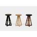 ARTLESS X3 30" Swivel Bar Stool Wood/Upholstered/Leather/Genuine Leather in Black/Yellow | 30 H x 16 W x 16 D in | Wayfair A-X3-L-N-BWO-B