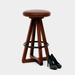 ARTLESS X3 30" Swivel Bar Stool Wood/Upholstered/Leather/Genuine Leather in Orange/Gray/Brown | 30 H x 16 W x 16 D in | Wayfair A-X3-L-W-W-BS