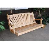 August Grove® Loomis Porch Swing w/ Stand Wood/Solid Wood in Gray | 27 H x 52 W x 17 D in | Wayfair 0C7A3B70E87E4489B3A8304DE9B8EEE8