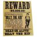 Millwood Pines Billy the Kid Wanted Dead or Alive Gun Outlaw Poster Old West Bar Pub Wall Décor Paper in Brown | 10 H x 7.75 W x 1 D in | Wayfair