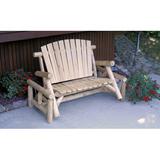 Symple Stuff Welling Outdoor Glider Bench, Wood in Brown/Gray | 40 H x 59 W x 73 D in | Wayfair CFU139