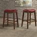 Loon Peak® Ingried Tabouret de bar et de comptoir Everberg Wood/Upholste/Leather in Red | 30 H x 22 W x 15 D in | Wayfair
