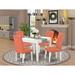 Winston Porter Tern 4 - Person Rubberwood Solid Wood Dining Set Wood/Upholstered in White, Size 30.0 H in | Wayfair