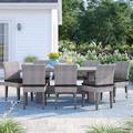 Lark Manor™ Andrick 9 Piece Outdoor Dining Set w/ Cushions Metal in Gray | Wayfair 12FE07AFF3814DD7A7E173F197C37264