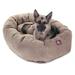 Majestic Pet Products Oval Pet Bed Polyester/Faux Suede in White/Brown | 11 H x 36 W x 52 D in | Wayfair 78899552857