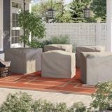 Arlmont & Co. Oris Water Resistant Patio Furniture Set Cover, Polypropylene in Black/Brown | 29 H x 35 W x 35 D in | Wayfair FLORENCE-05aWC