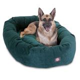 Majestic Pet Products Oval Pet Bed Polyester/Faux Suede in Blue/White | 11 H x 36 W x 52 D in | Wayfair 78899552851