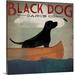 Archie & Oscar™ Black Dog Canoe by Ryan Fowler - Graphic Art Print in Black/Blue/Red | 24 H x 24 W x 1.5 D in | Wayfair