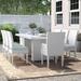 Wade Logan® Azyon Rectangular 8 - Person 79" Long Outdoor Dining Set w/ Cushions Metal in White | Wayfair 2017E26F119A4B33AD42A9F9CA4FE1B3