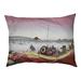 Tucker Murphy Pet™ Burkart Sunset Across the Ryogoku Bridge Designer Pillow Fleece, Polyester in Brown | 6 H x 29.5 W x 19.5 D in | Wayfair