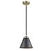 Greyleigh™ Donovan 1-Light Single Cone Pendant Metal in Black | 7.75 H x 3.38 W x 3.38 D in | Wayfair 76E162B64B8C4EA28239A7B13F01A0E7