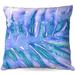 East Urban Home Couch Paradise Palm Aqua Green Throw Pillow Polyester/Polyfill blend in Indigo | 18 H x 18 W x 5 D in | Wayfair