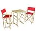 Bay Isle Home™ Aurelio 3 - Piece Bamboo Solid Wood Dining Set Wood in Red/Black | 47.2 H in | Wayfair 95A945BCB58240A3B4C419C882878180