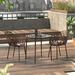 Brayden Studio® Rabia Bistro Dining Table w/ Glass Top & Aluminum Base Glass/Metal in Brown | 29 H x 31.1 W x 31.1 D in | Outdoor Dining | Wayfair