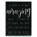 Ebern Designs 'Amazing Brain Love & White Inspirational Word Design' Textual Art Paper in Black | 20 H x 16 W x 1.5 D in | Wayfair