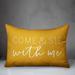 Lark Manor™ Hetrick Come & Sit w/ Me Outdoor Rectangular Pillow Cover & Insert Polyester/Polyfill blend in Yellow | 14 H x 20 W x 1.5 D in | Wayfair